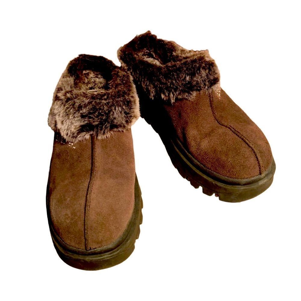 Skechers Shindigs Fortress Women’s Slip On Clog  Slippers Brown Size 7